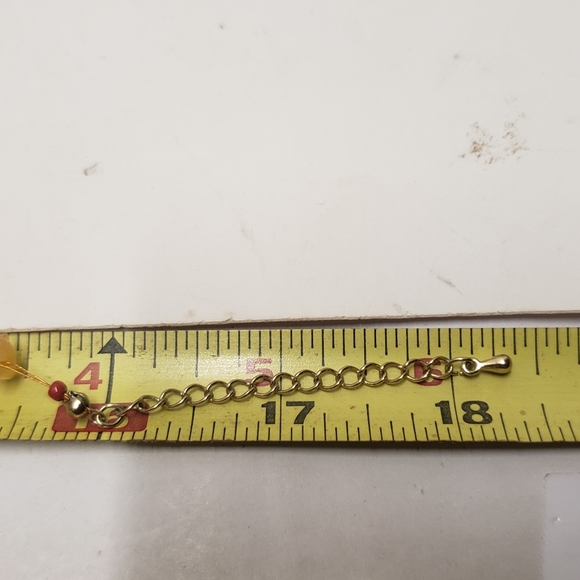 Unique Glass Bead & Gold tone Abstract Link Necklace - Picture 5 of 6